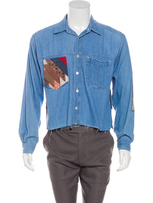 R.g. Kane Patchwork Denim Shirt w/ Tags blue