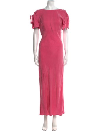 R.G. Kane Bateau Neckline Long Dress