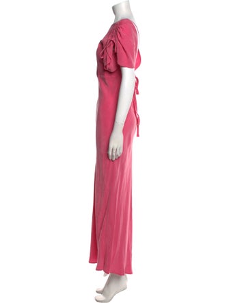 R.G. Kane Bateau Neckline Long Dress