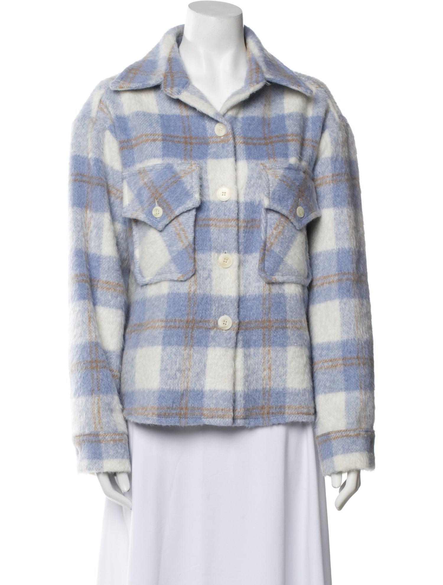 R.G. Kane Silk Plaid Print Jacket