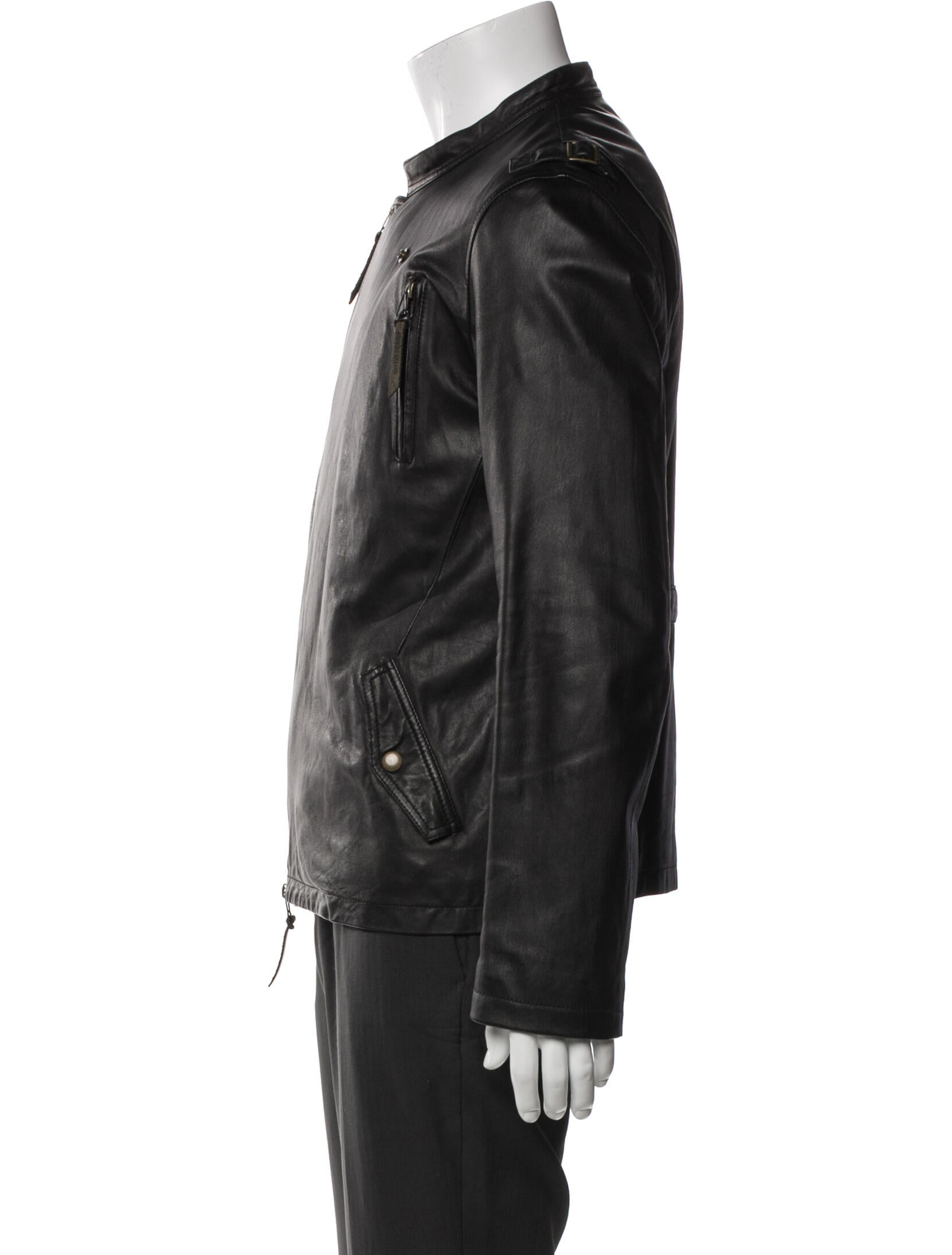 Robert Geller Seconds Lamb Leather Moto Jacket