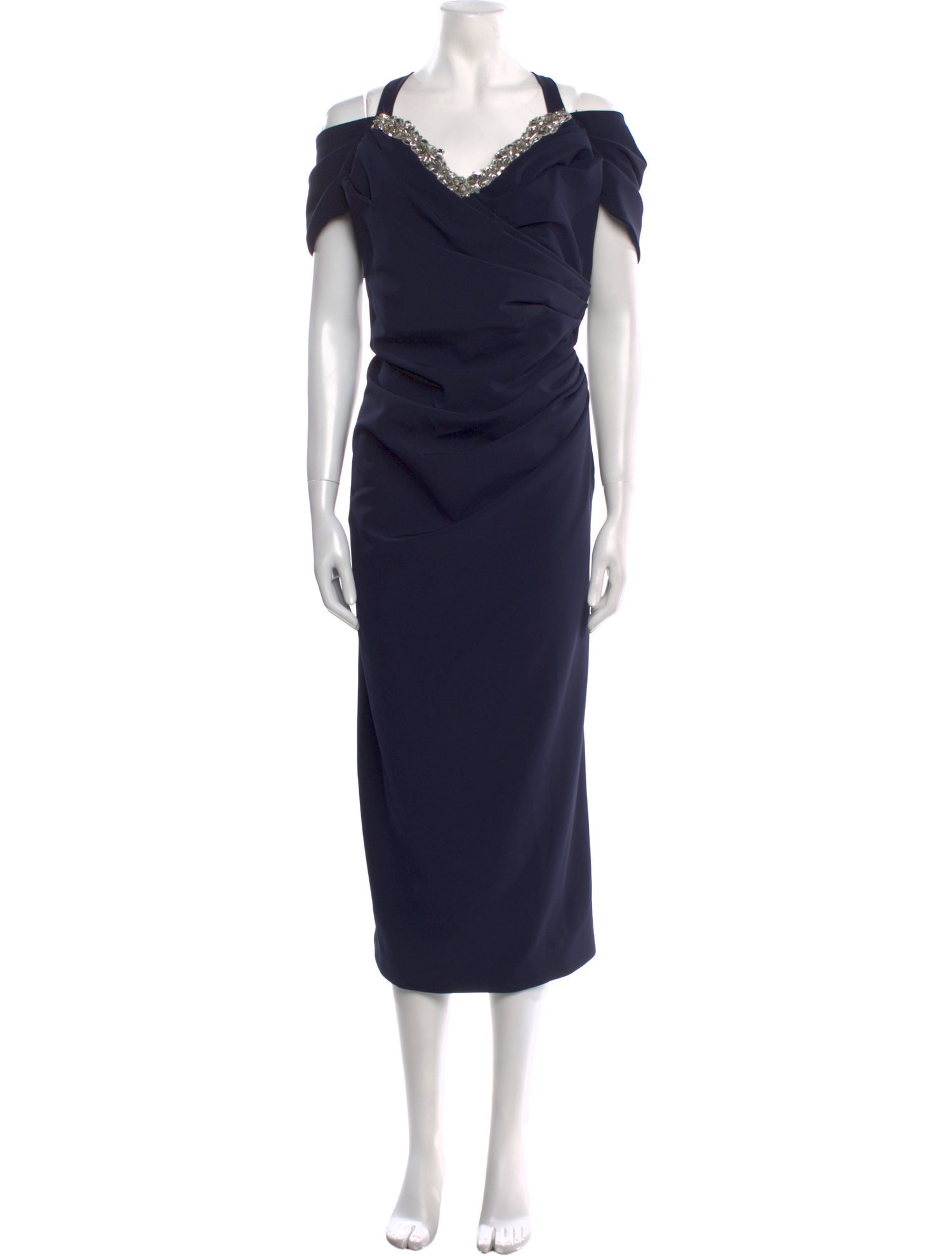 Rhea Costa Cowl Neck Midi Length Dress
