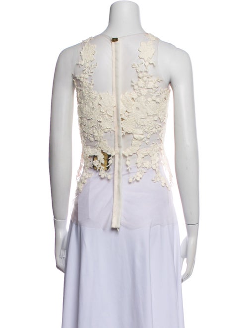 Rhea Costa Lace Pattern V-Neck Crop Top