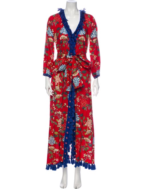 Rhode Floral Print Robe Red
