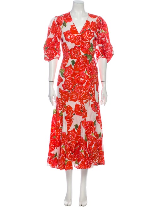 Rhode Floral Print Midi Length Dress