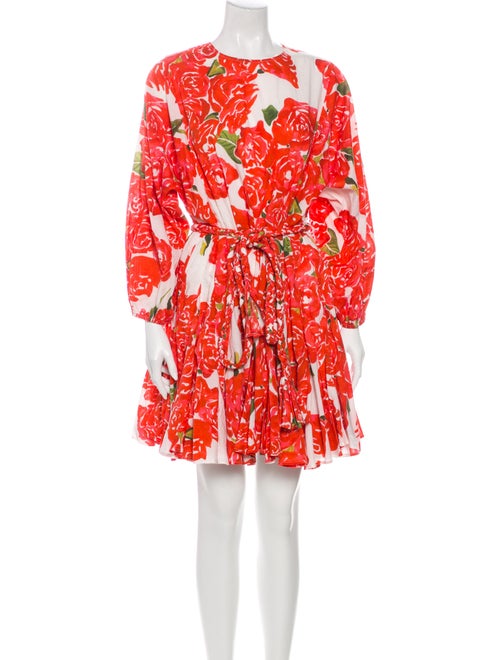 Rhode Floral Print Mini Dress Red