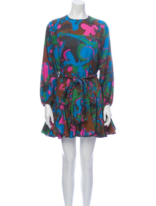 Rhode Printed Mini Dress Blue
