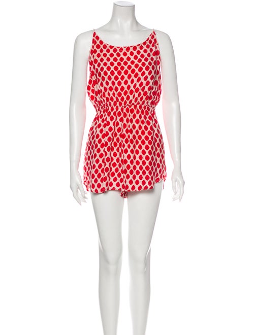 Rhode Silk Printed Romper Red