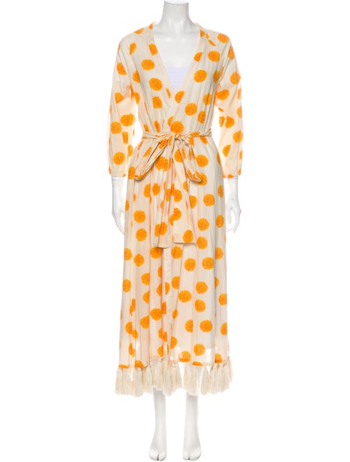 Rhode Floral Print Long Dress Yellow