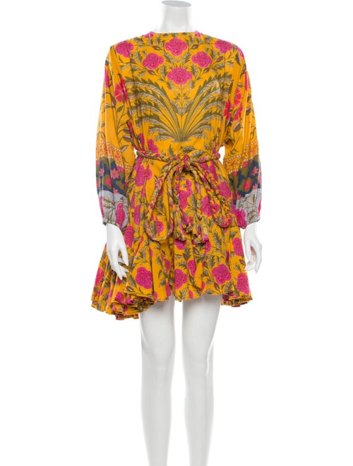 Rhode Printed Mini Dress Yellow