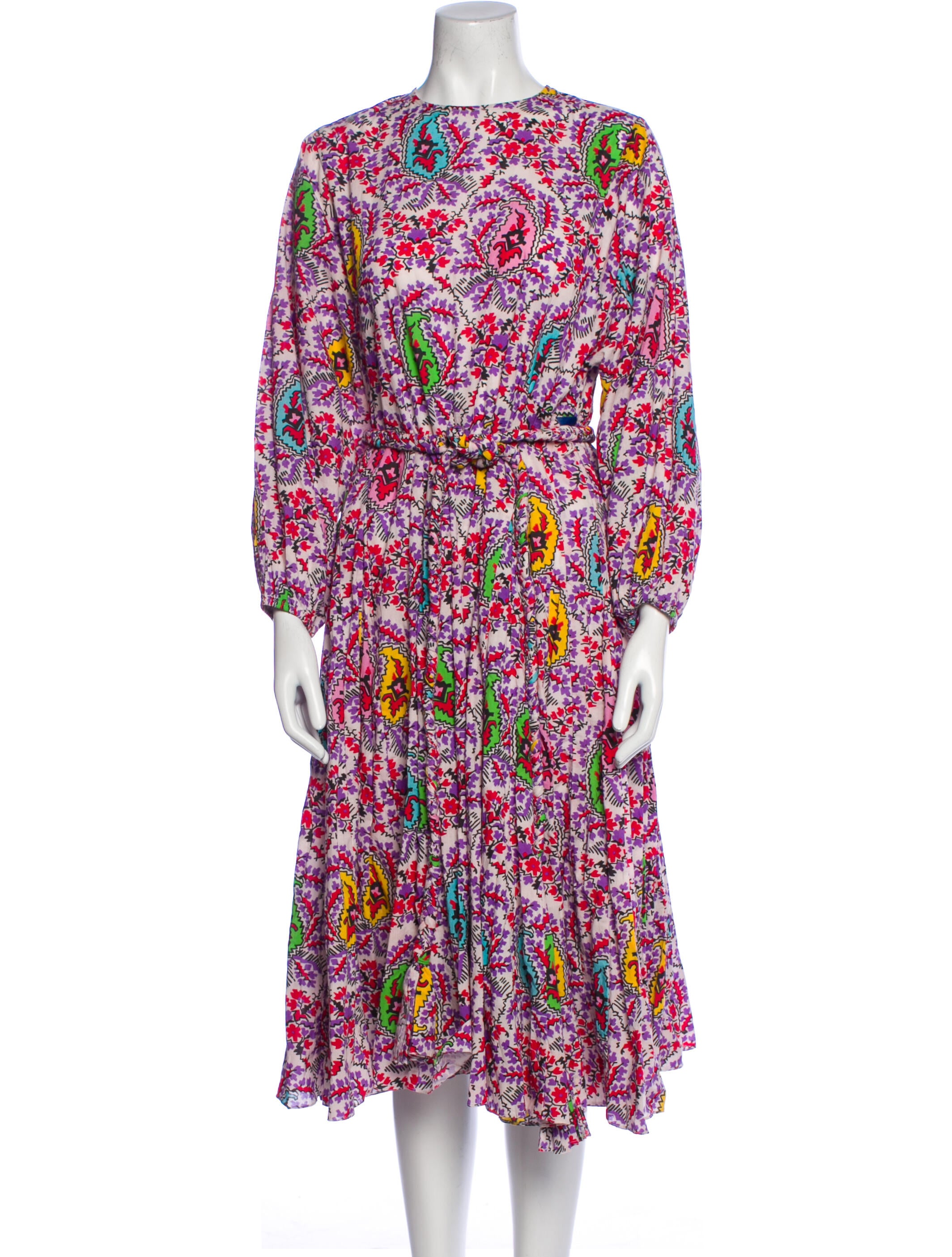 RHODE Floral Print Midi Length Dress - Purple Dresses, Clothing ...