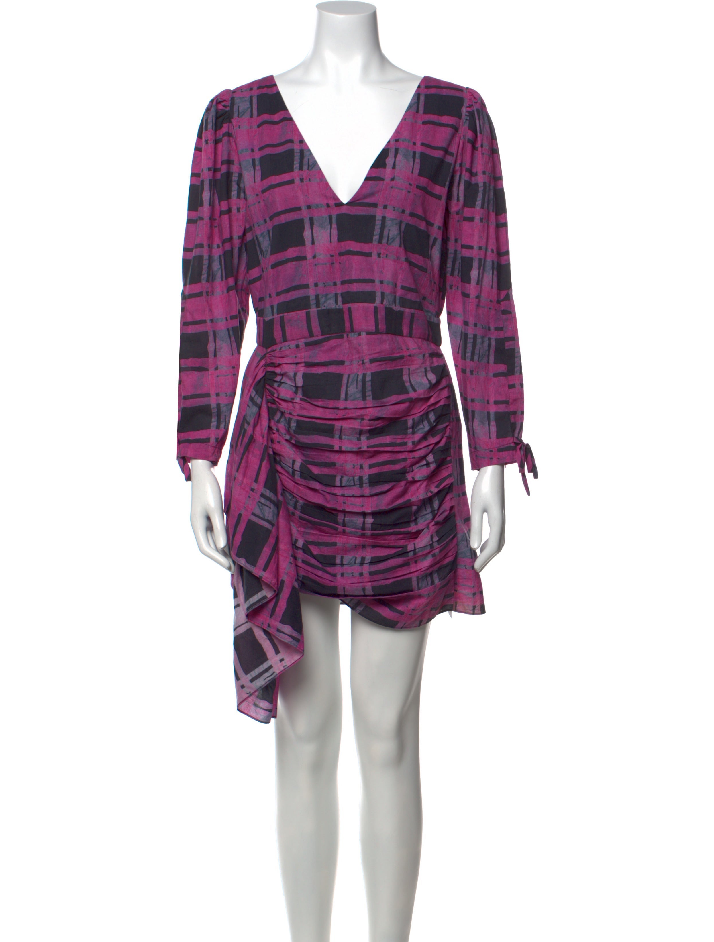 pink and black plaid dress Current Mood Plaid Button Up Shirt Dress
