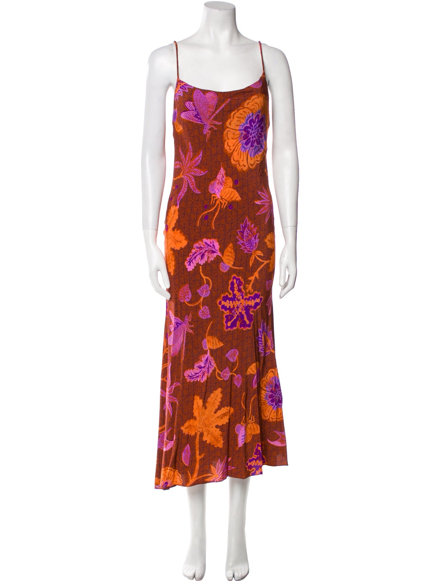 RHODE Floral Print Long Dress - Brown Dresses, Clothing - WRHOS33934 ...