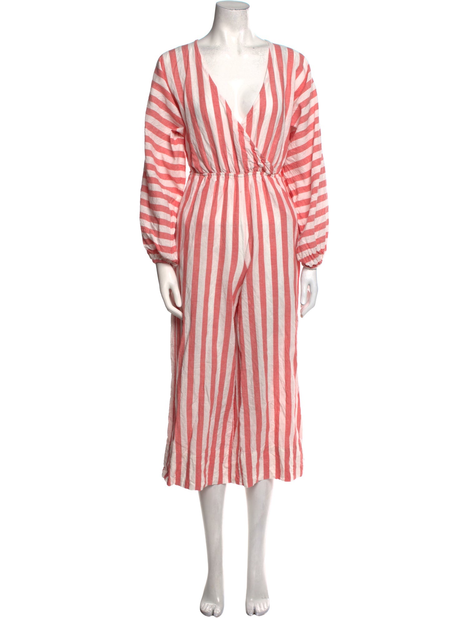 RHODE Striped V-Neck Jumpsuit