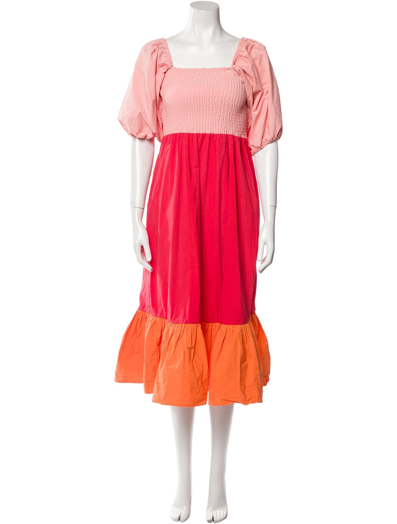 RHODE Colorblock Pattern Midi Length Dress