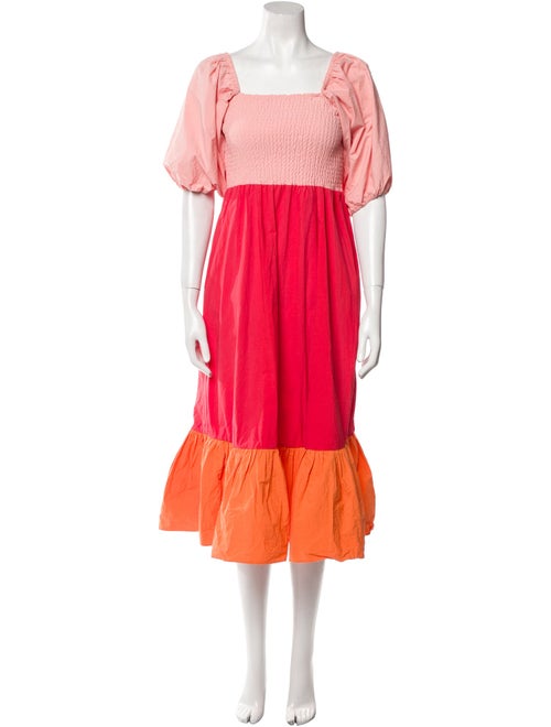 RHODE Colorblock Pattern Midi Length Dress