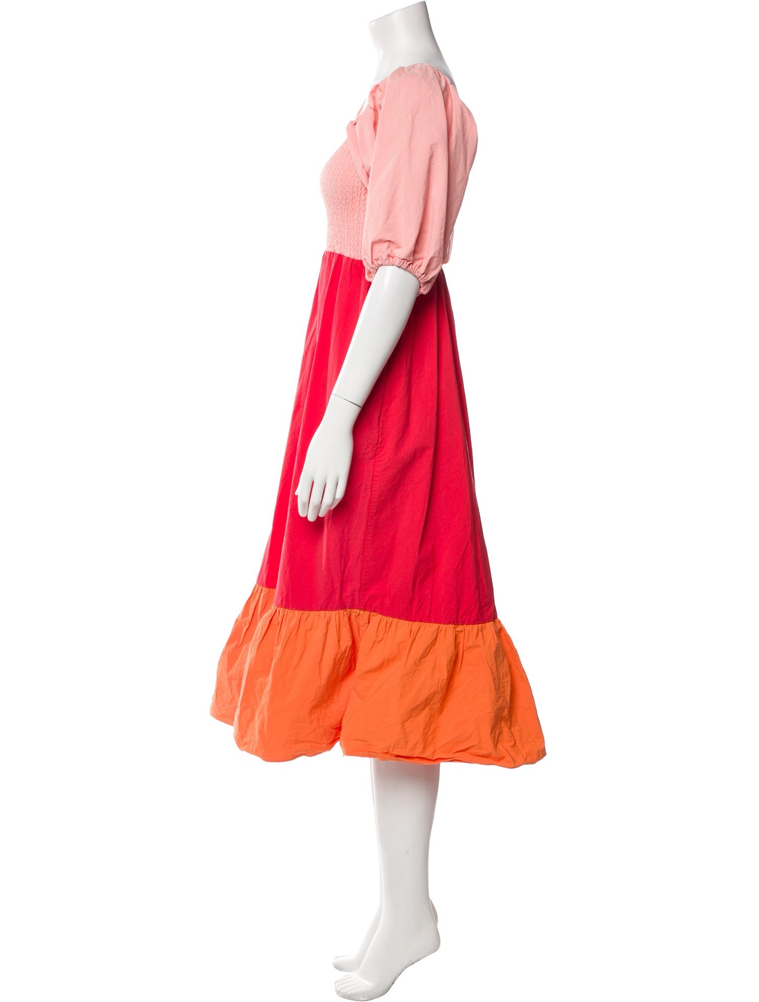 RHODE Colorblock Pattern Midi Length Dress