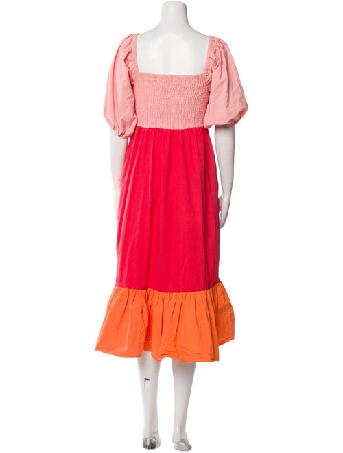 RHODE Colorblock Pattern Midi Length Dress