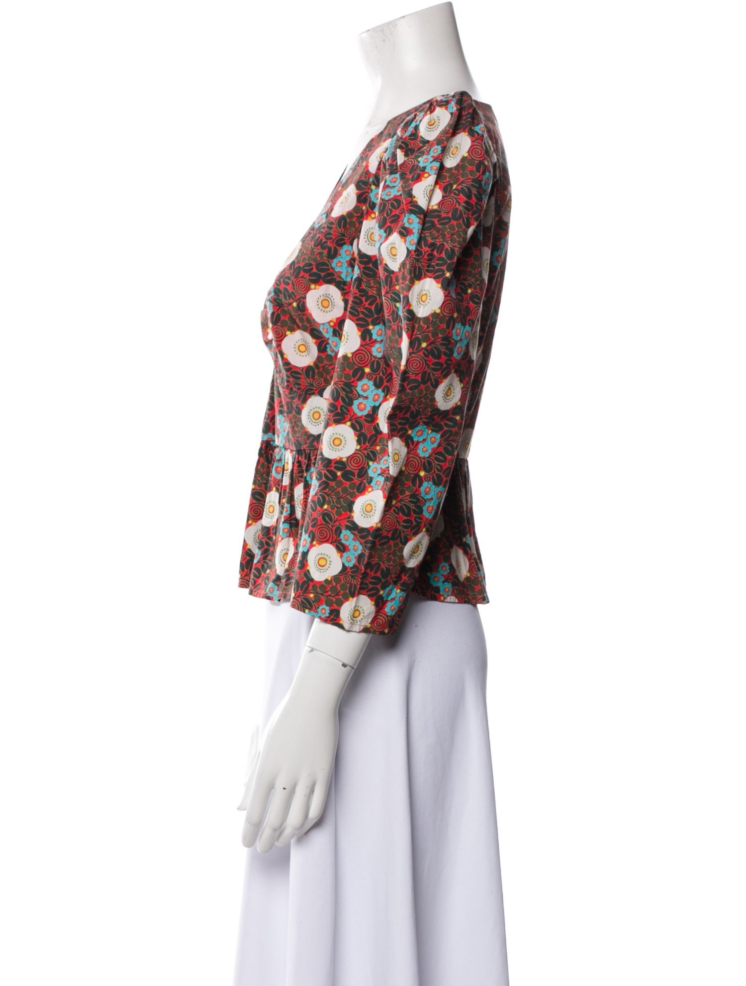 RHODE Floral Print V-Neck Crop Top