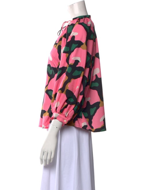 RHODE Printed Tie Neck Blouse