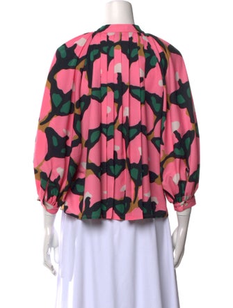 RHODE Printed Tie Neck Blouse