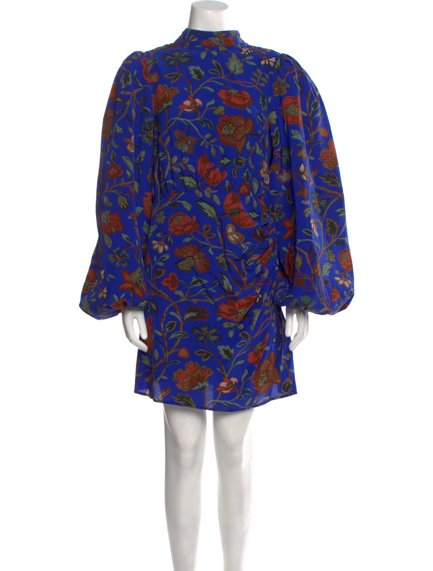 RHODE Floral Print Mini Dress - Blue Dresses, Clothing - WRHOS37925 ...