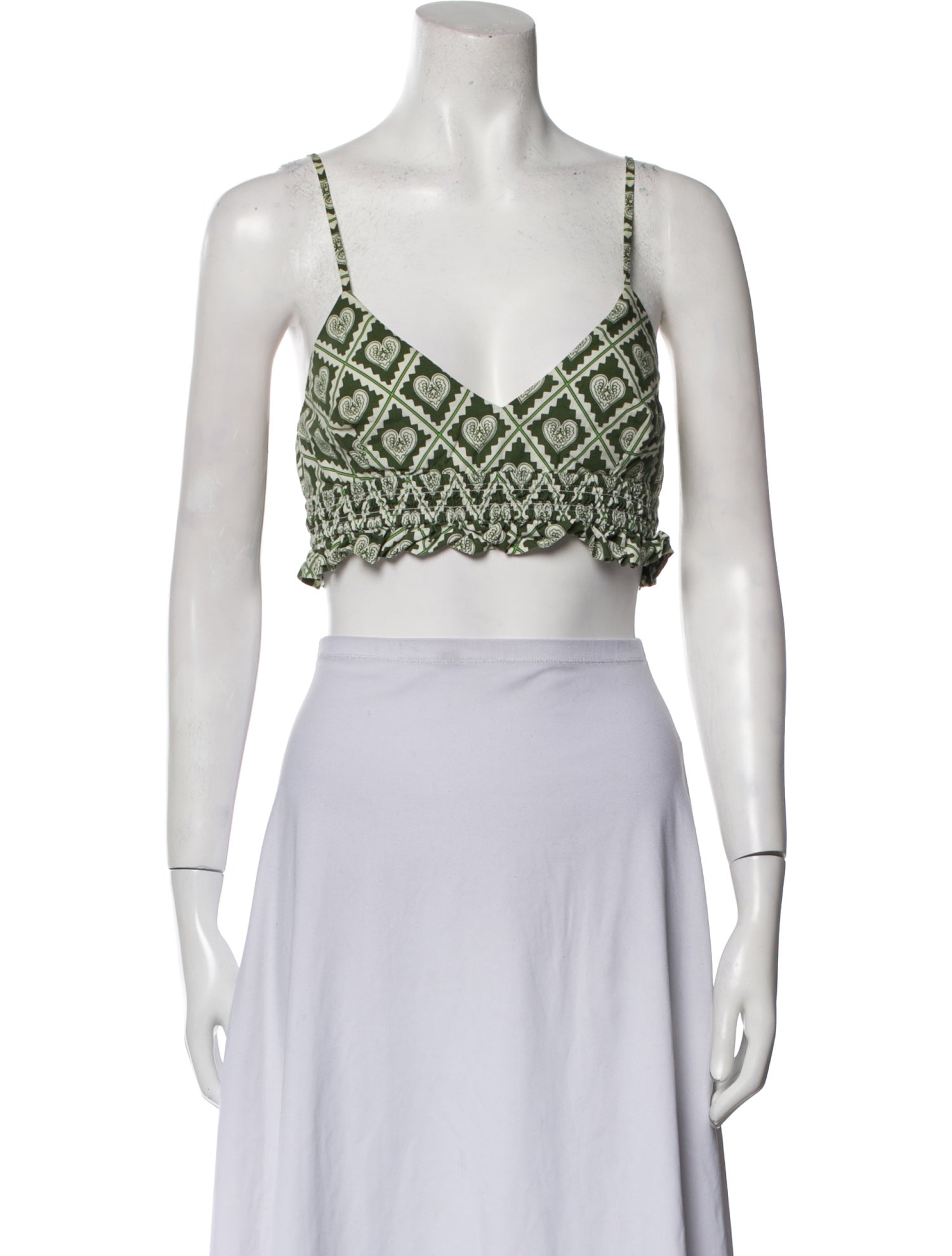 RHODE Printed V-Neck Crop Top