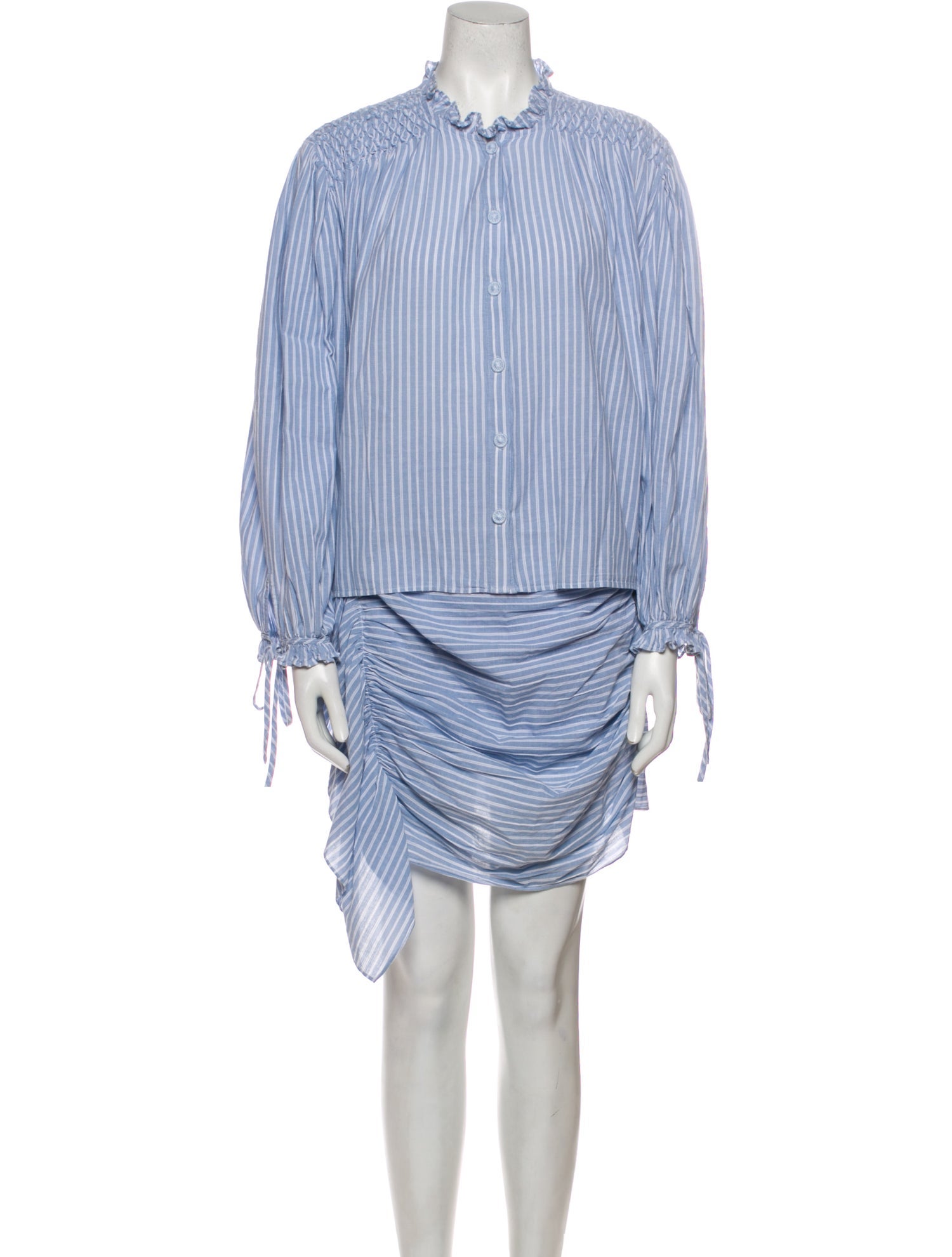 RHODE Striped Ruffle Embellishment Skirt Set