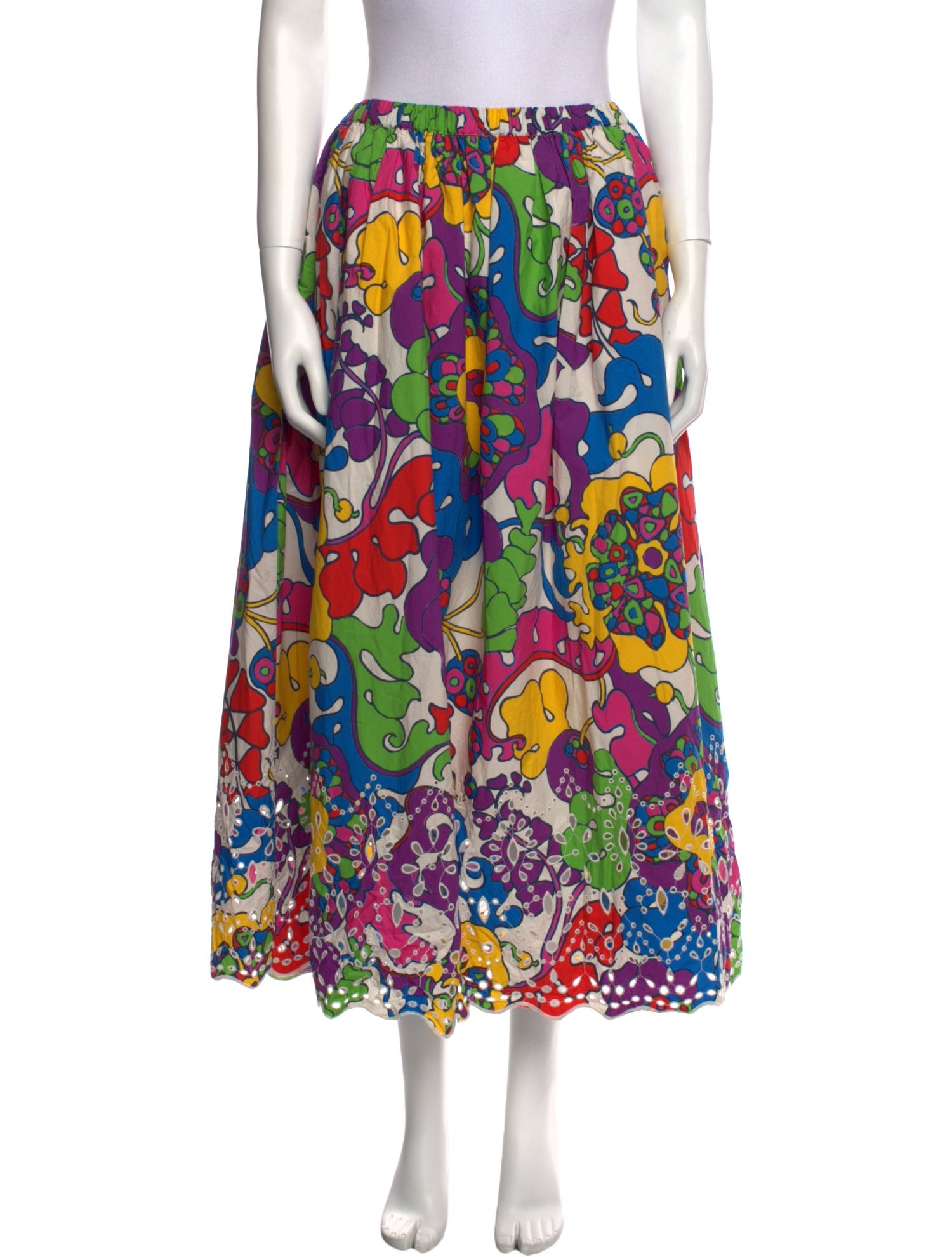 RHODE Printed Midi Length Skirt