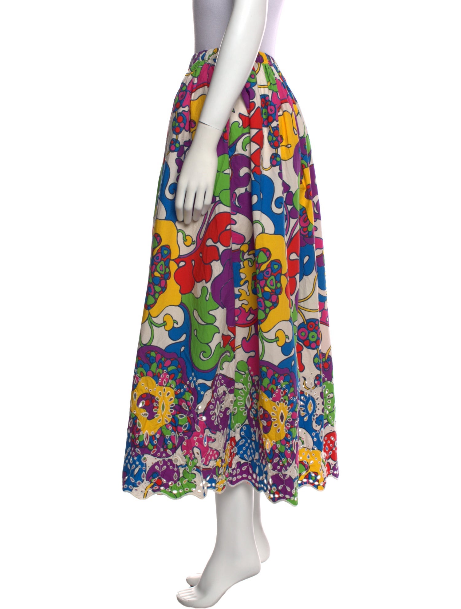 RHODE Printed Midi Length Skirt