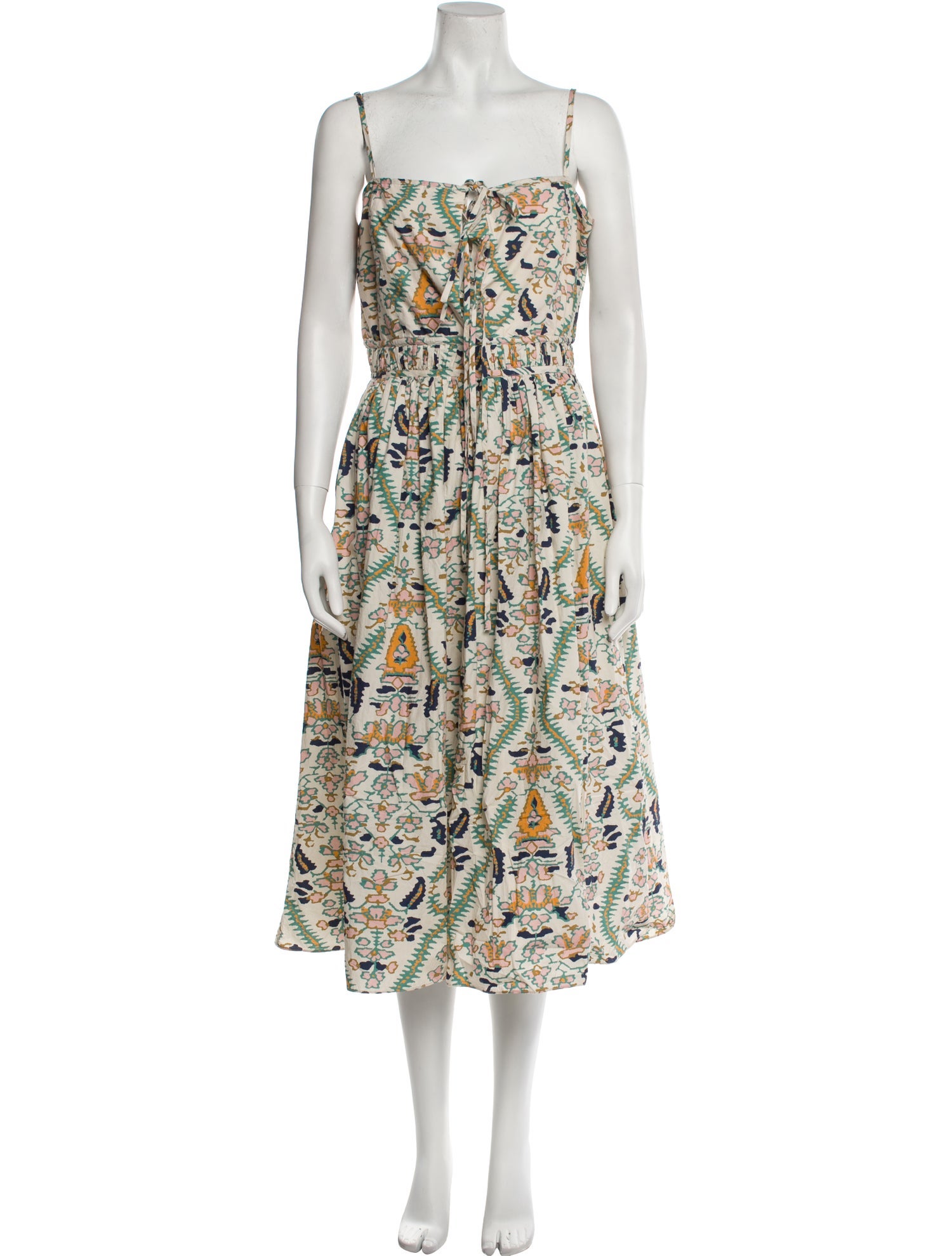 RHODE Floral Print Midi Length Dress