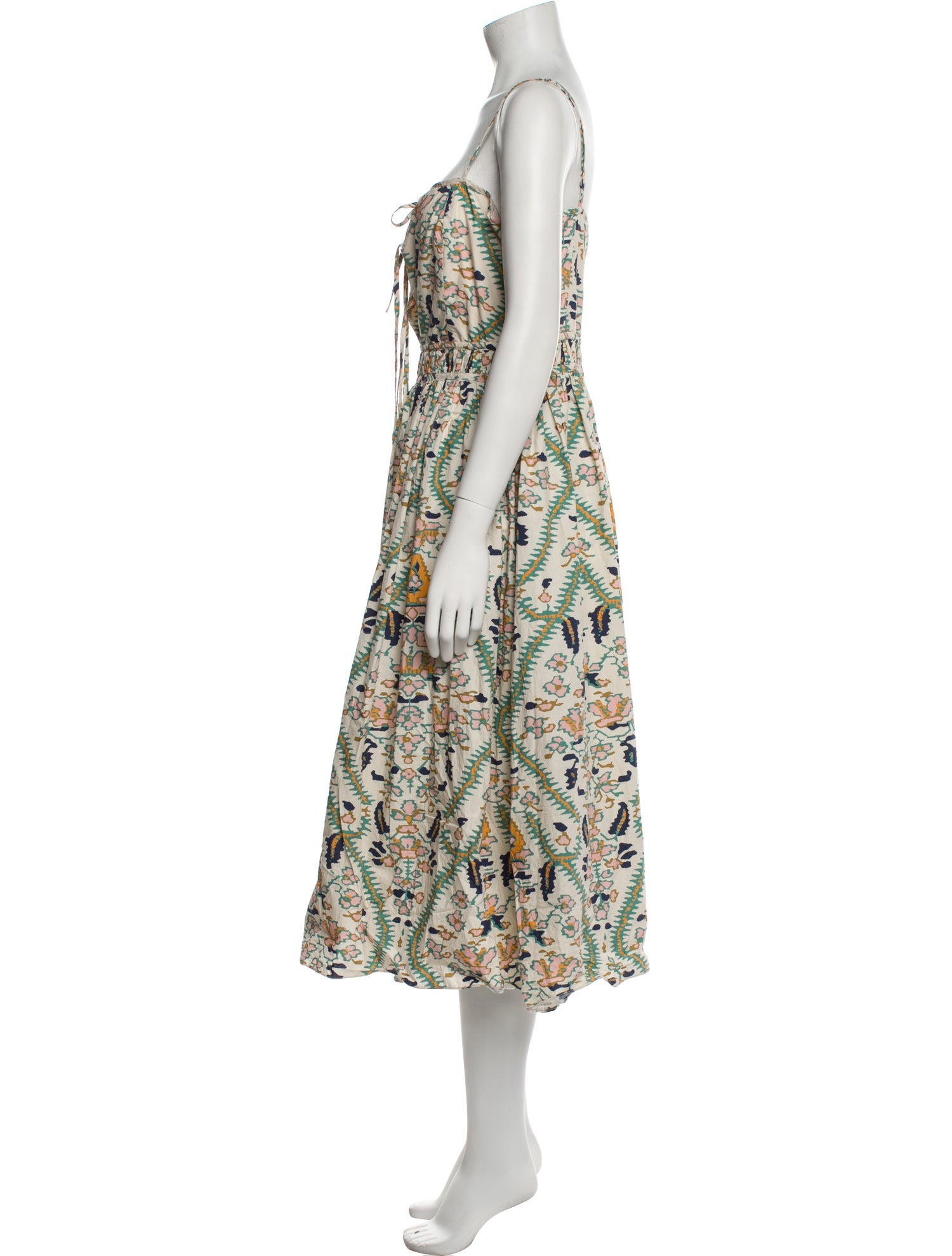 RHODE Floral Print Midi Length Dress