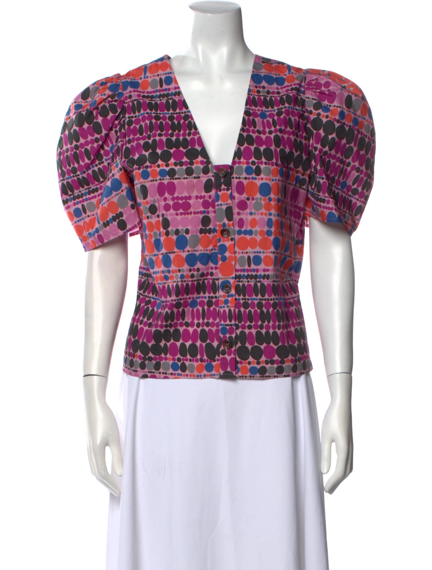 RHODE Printed V-Neck Top