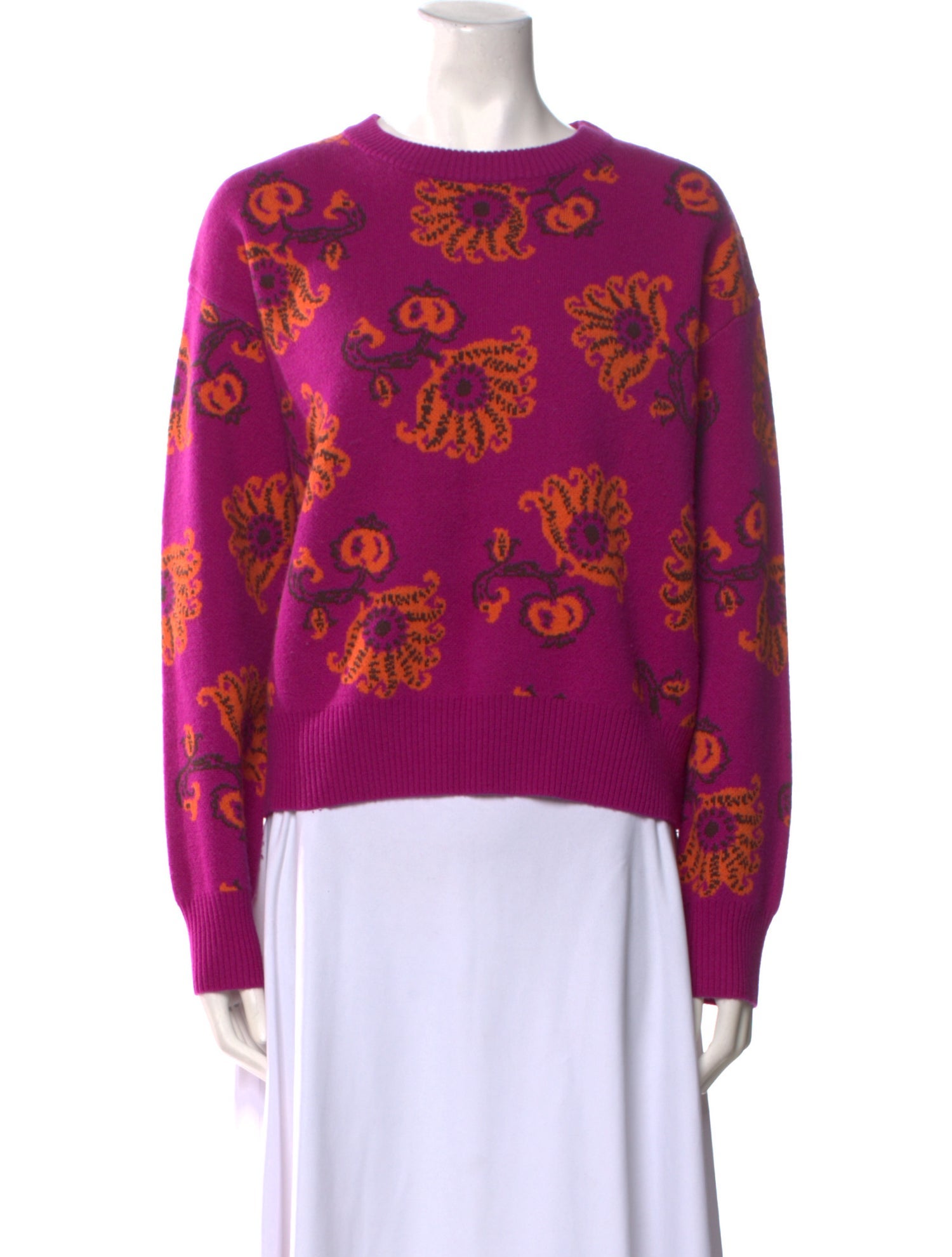 RHODE Wool Floral Print Sweater