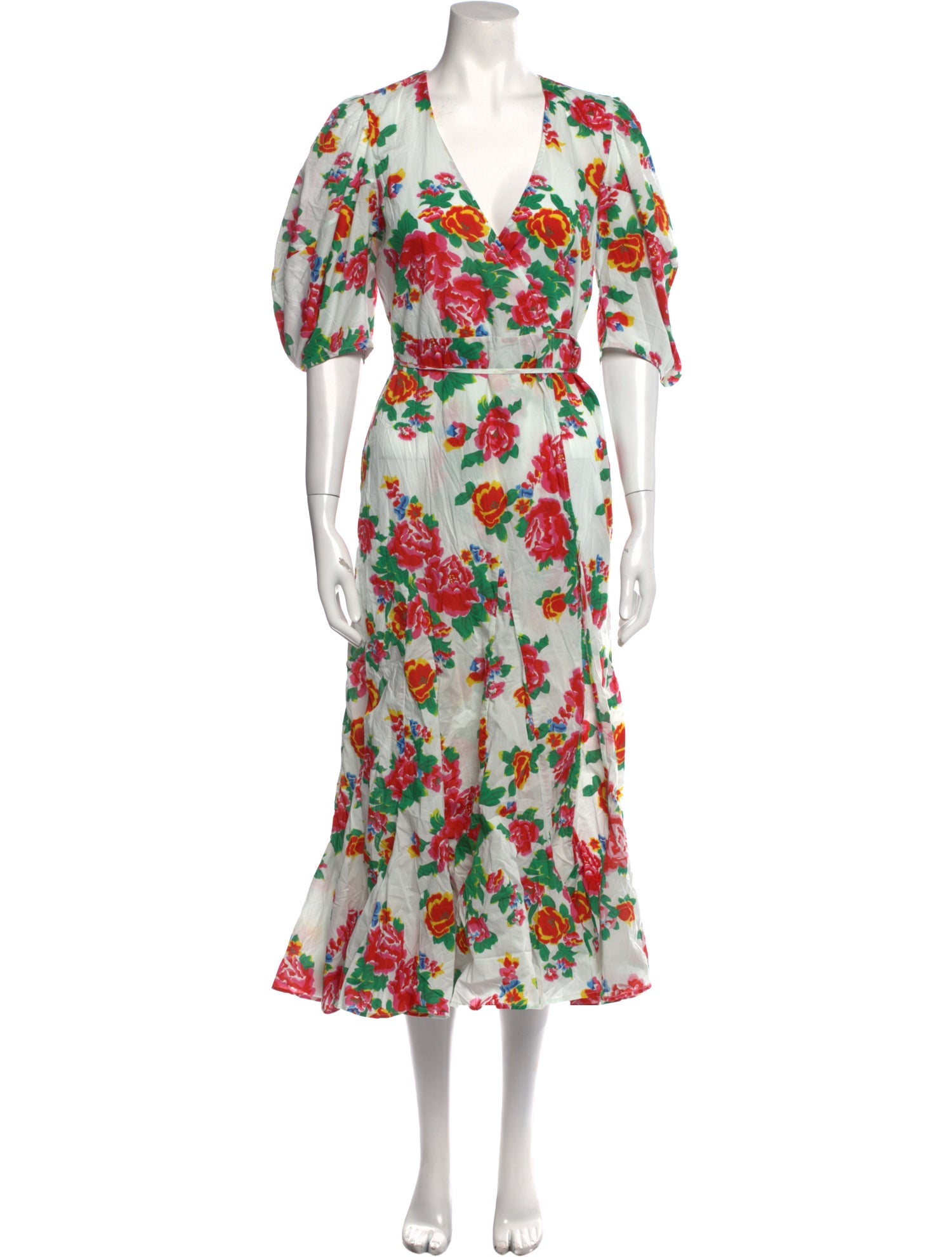 RHODE Floral Print Midi Length Dress