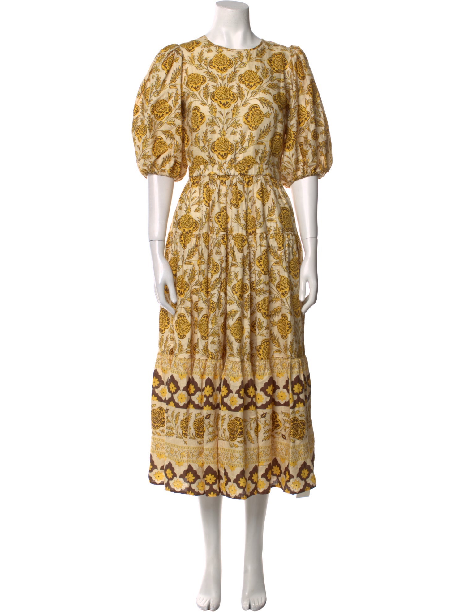 RHODE Linen Midi Length Dress