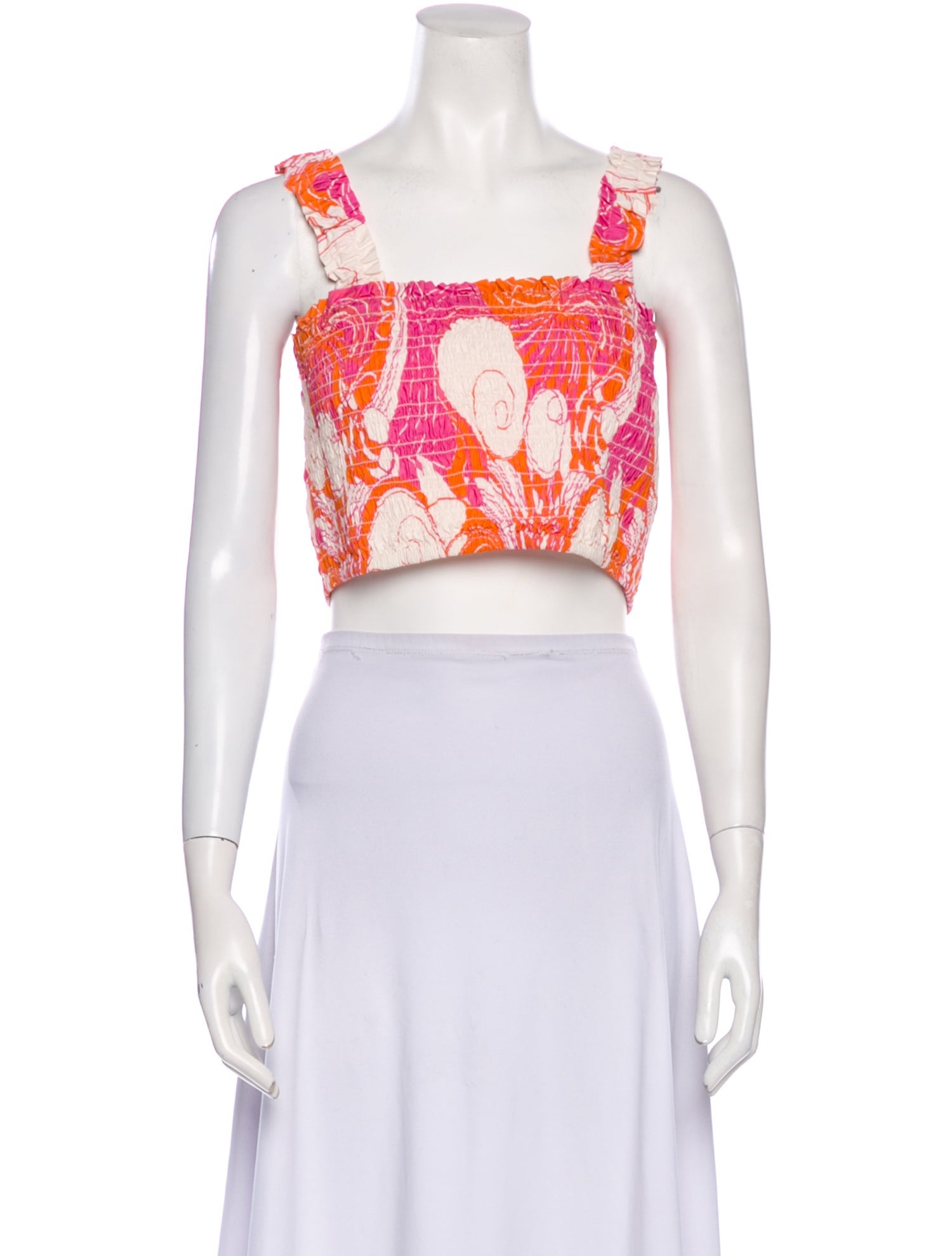 RHODE Printed Square Neckline Crop Top w/ Tags