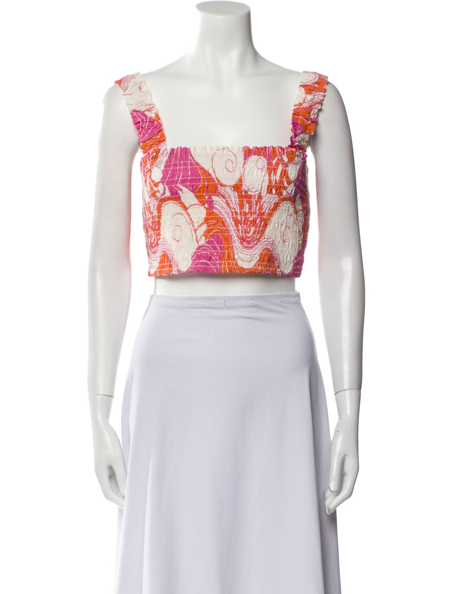 RHODE Printed Square Neckline Crop Top w/ Tags
