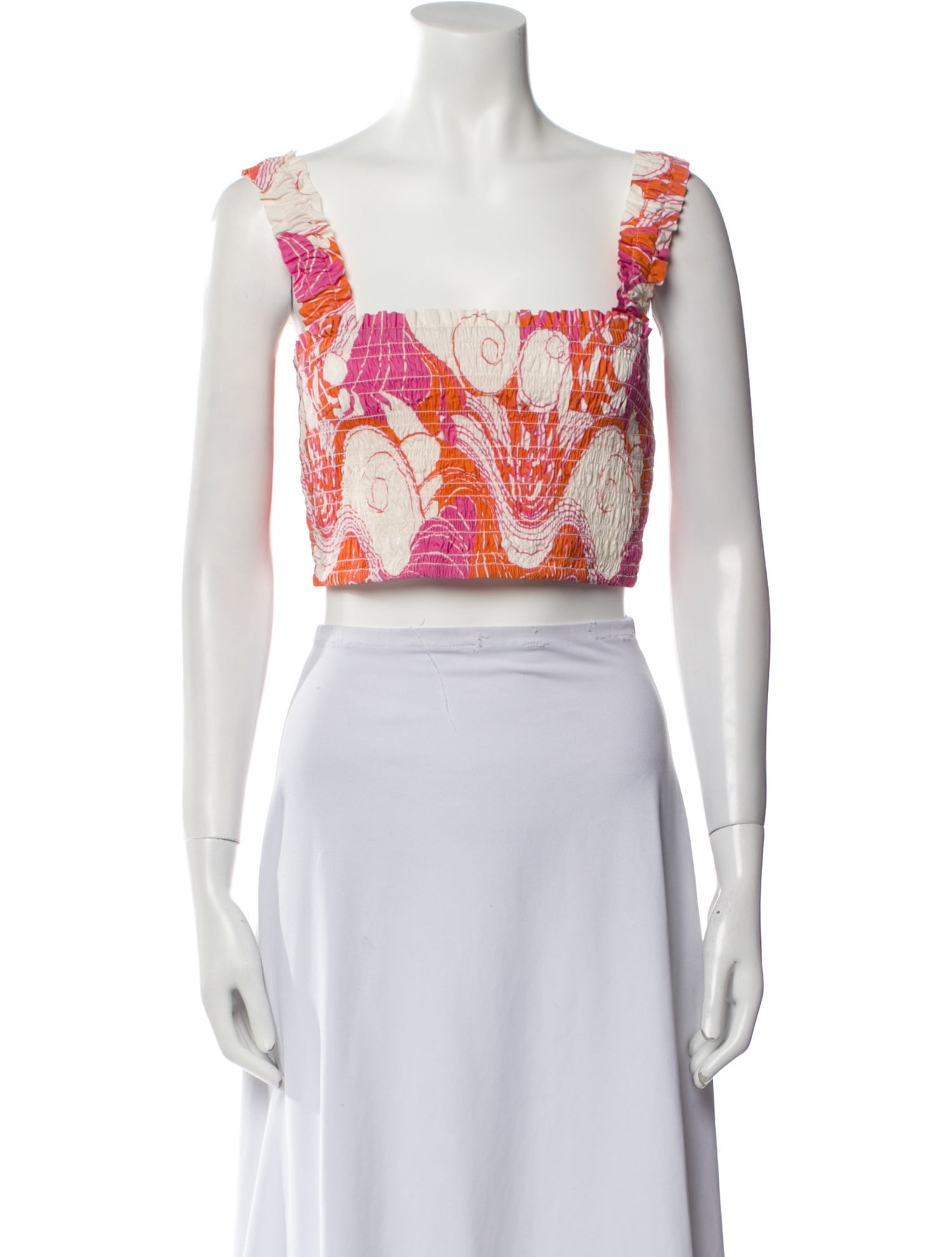 RHODE Printed Square Neckline Crop Top w/ Tags