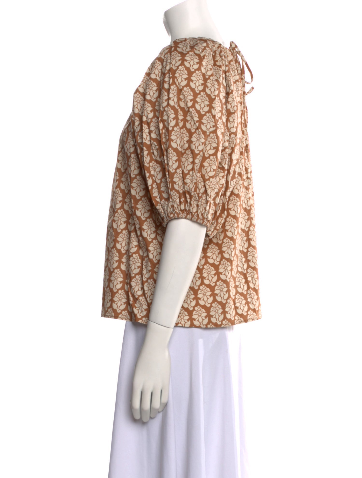 RHODE Printed Bateau Neckline Blouse