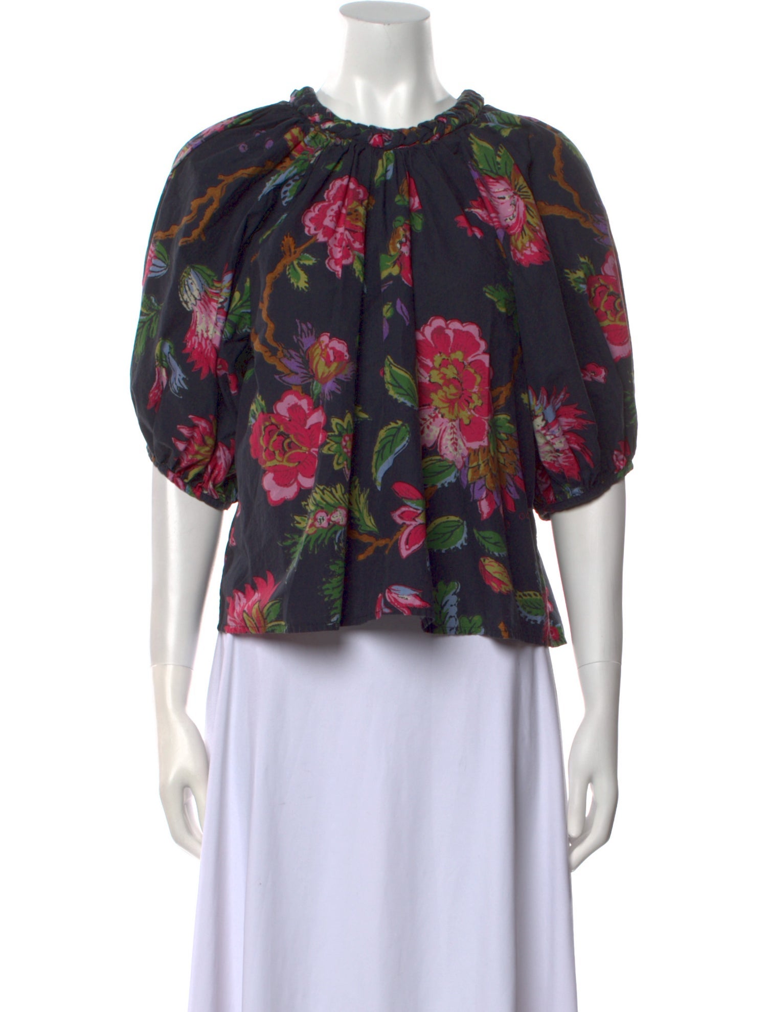 RHODE Floral Print Crew Neck Blouse w/ Tags