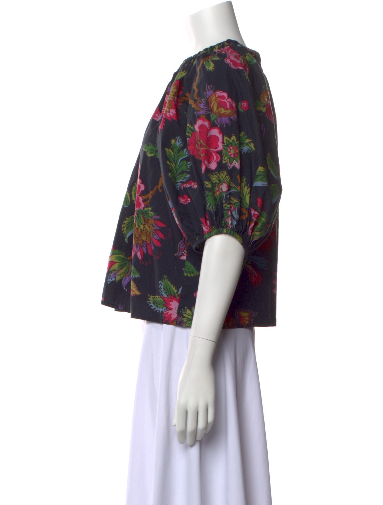 RHODE Floral Print Crew Neck Blouse w/ Tags