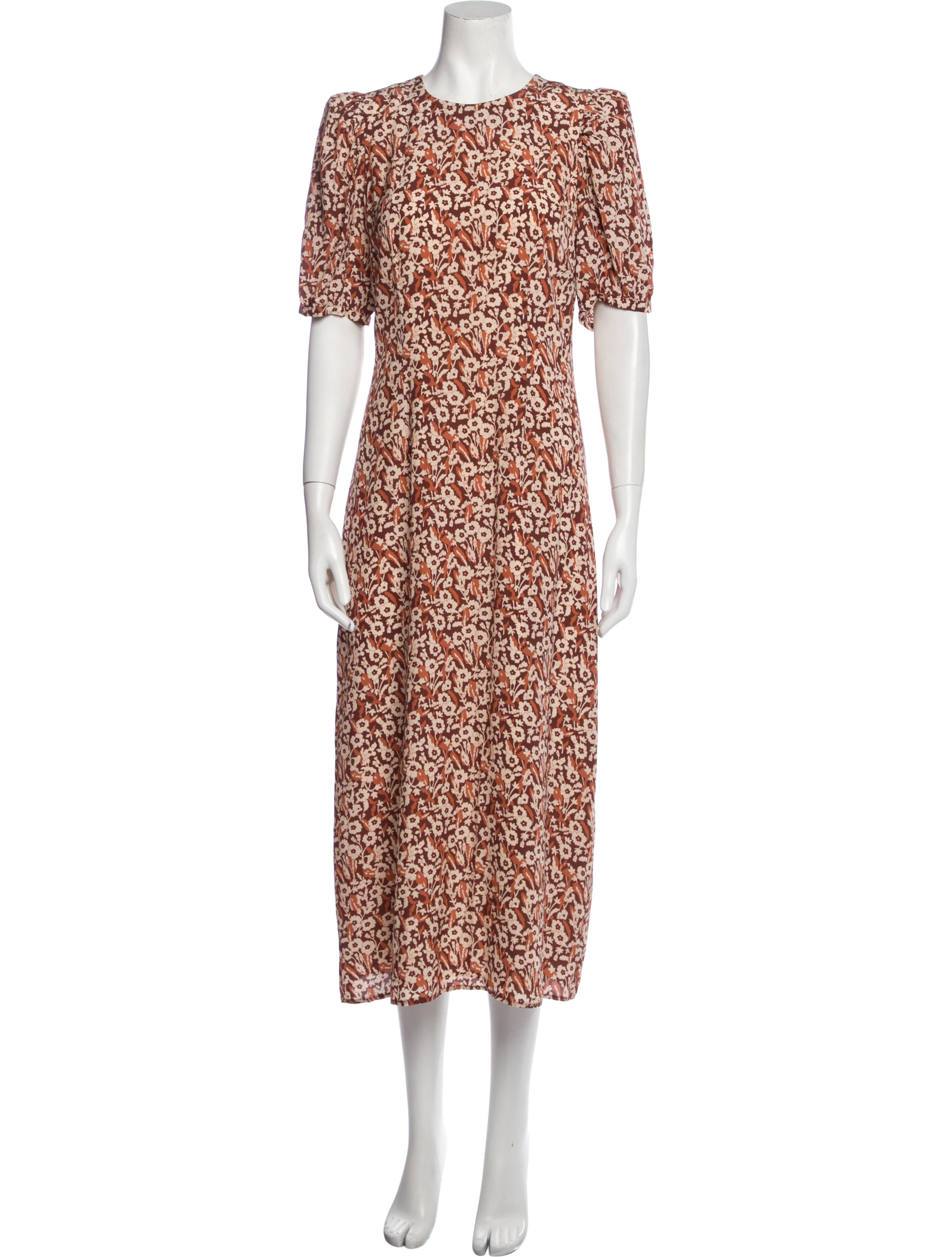 RHODE Floral Print Midi Length Dress