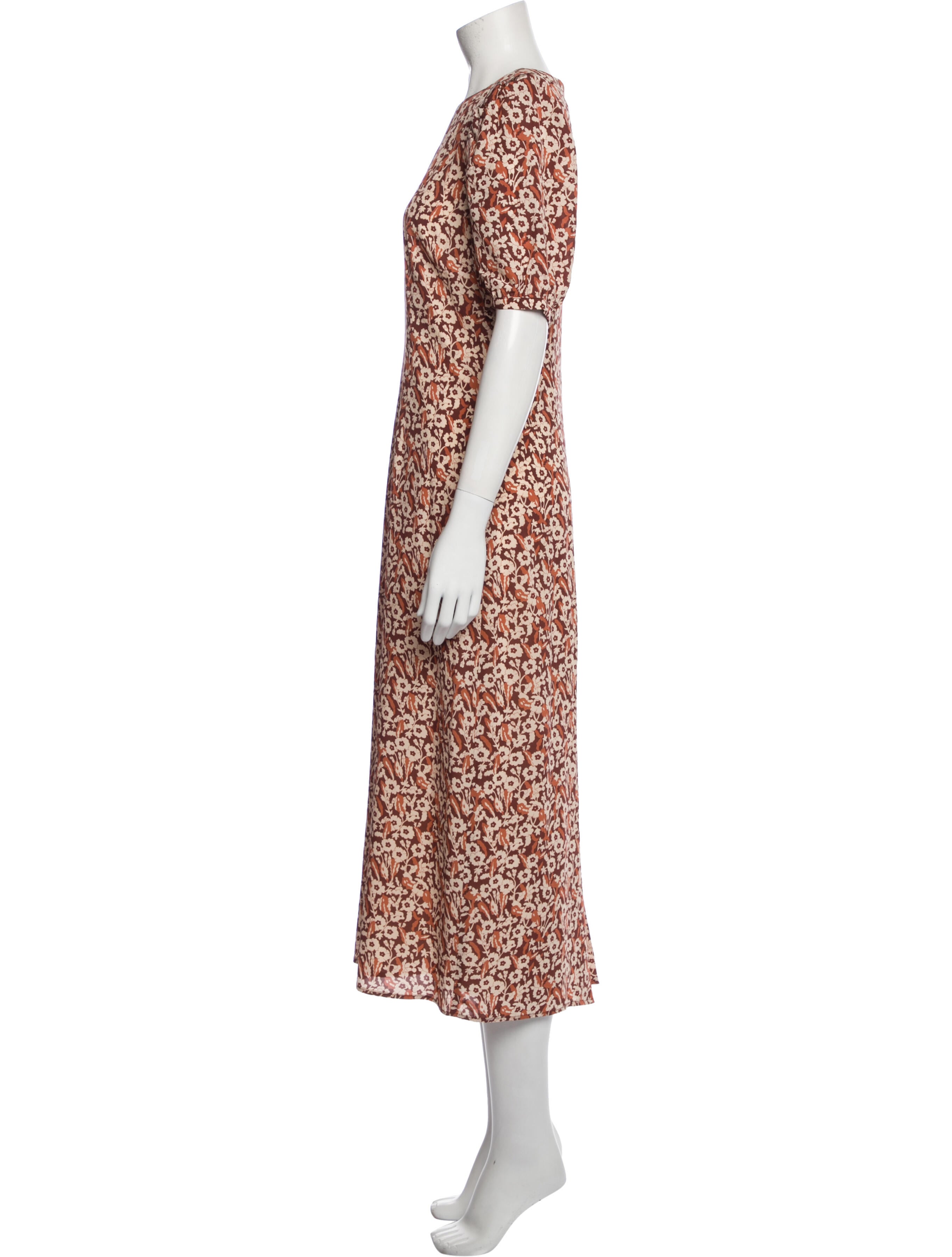 RHODE Floral Print Midi Length Dress
