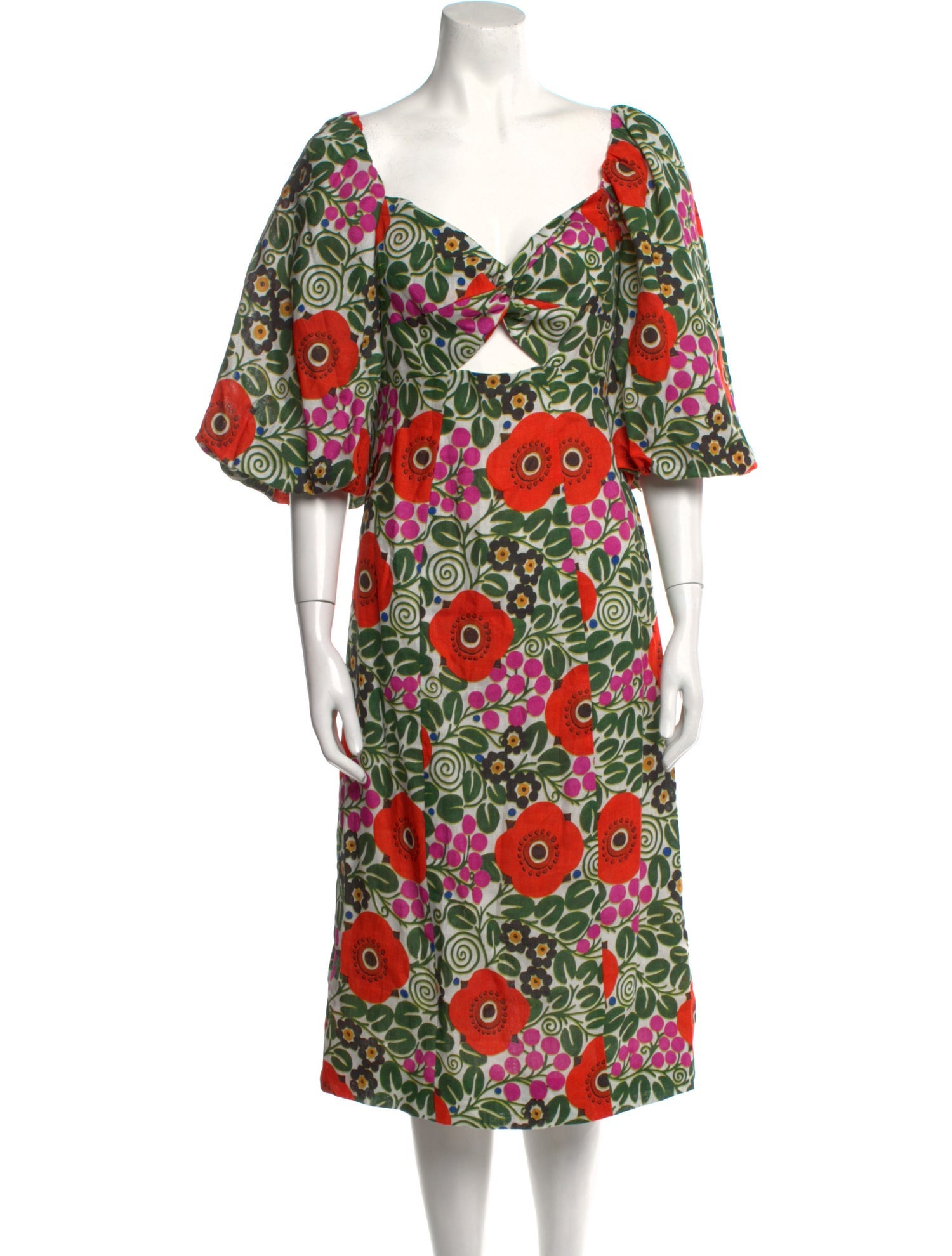 RHODE Linen Midi Length Dress