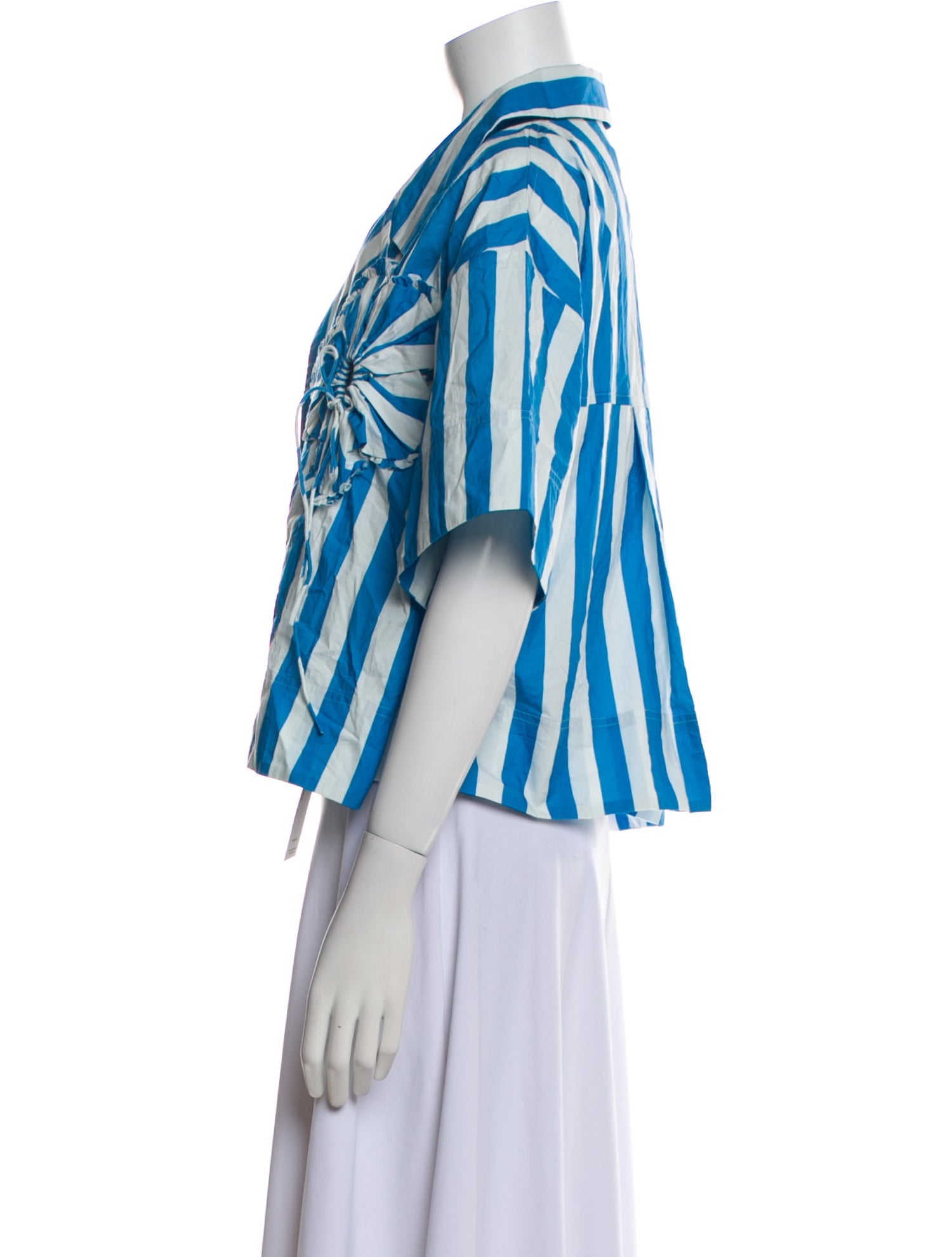 RHODE Striped V-Neck Blouse