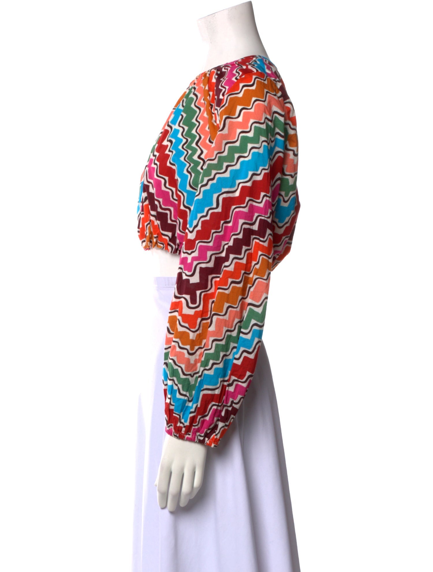 RHODE Printed Bateau Neckline Crop Top