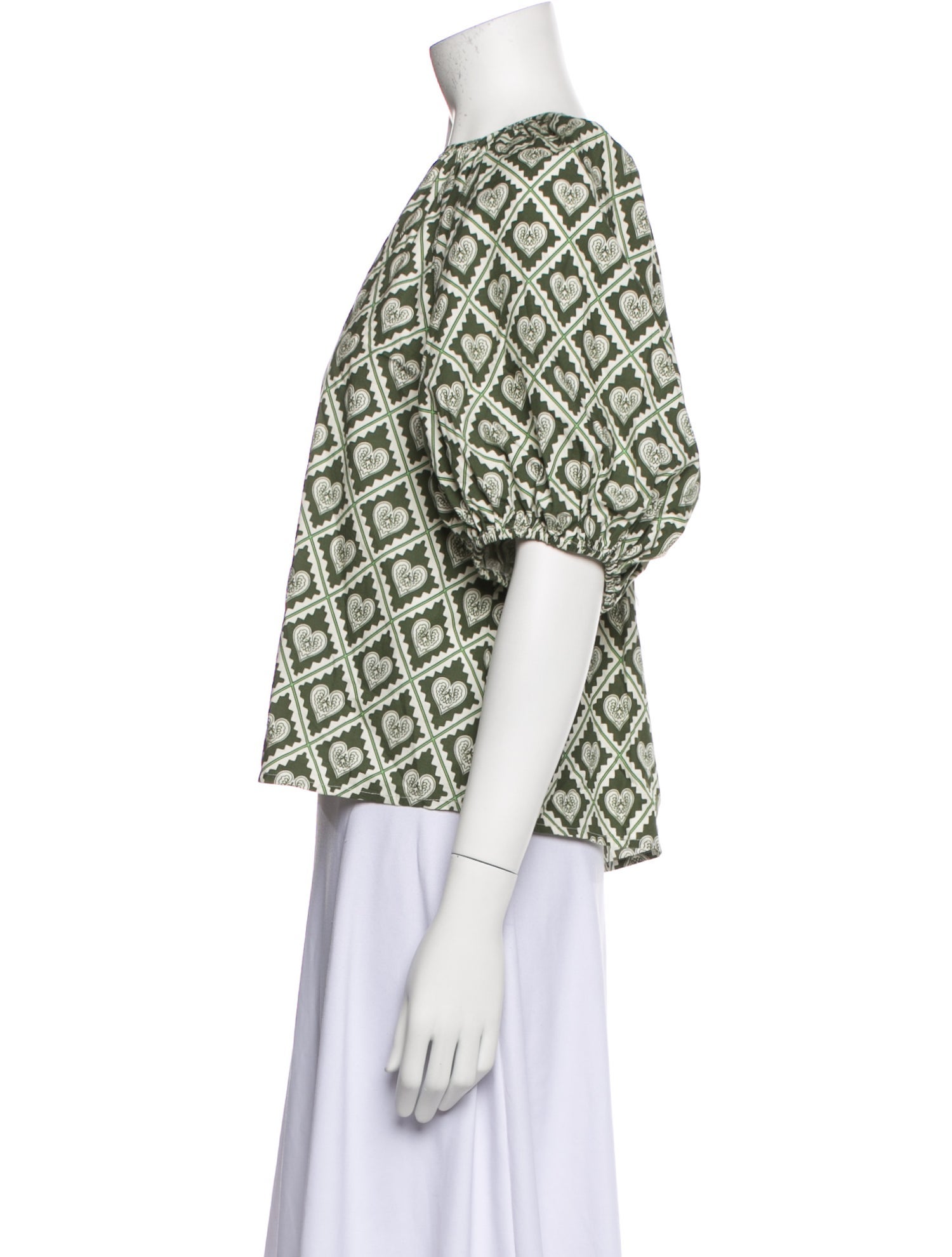 RHODE Printed Bateau Neckline Crop Top