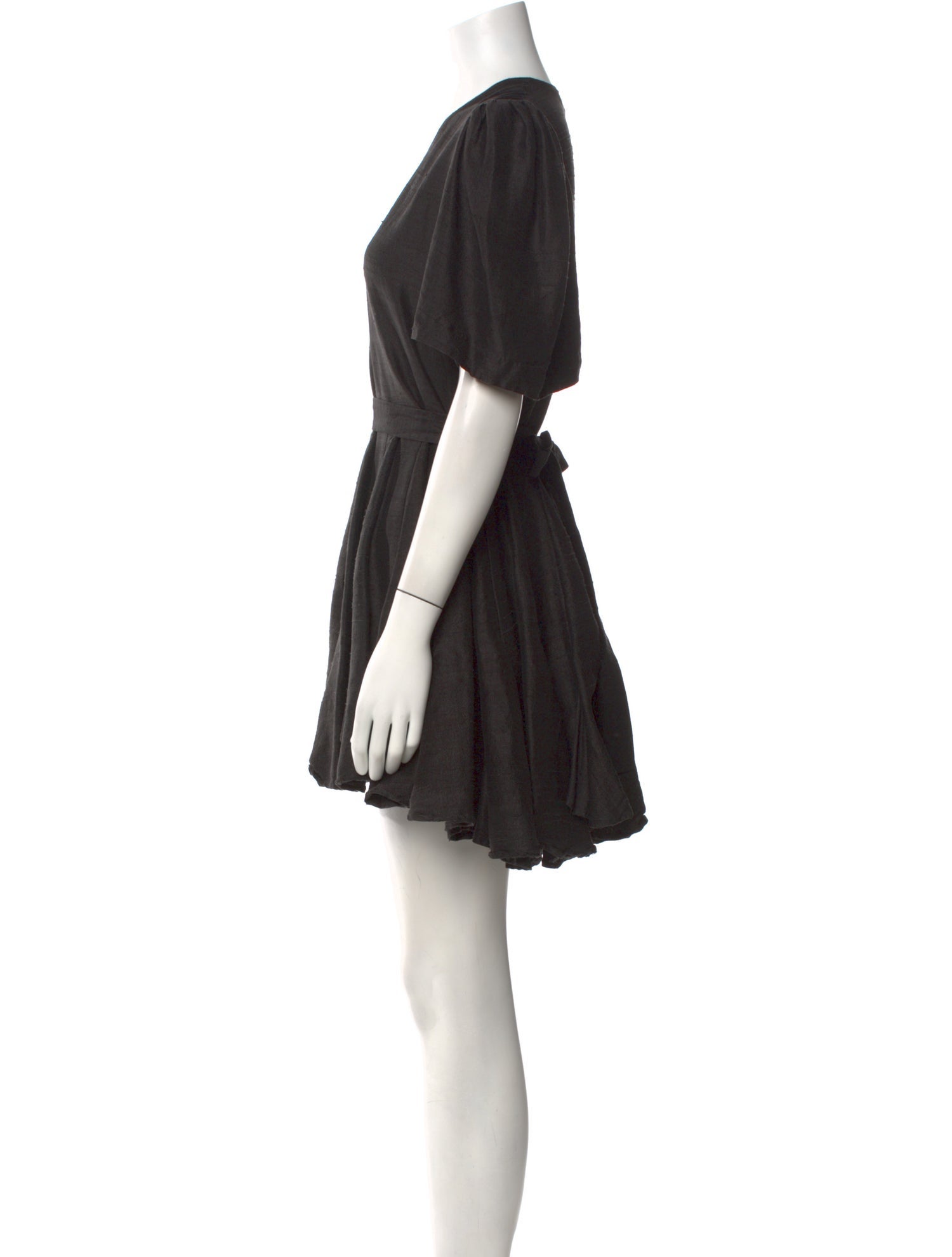 Matteau V-Neck Mini Dress - Black Dresses, Clothing