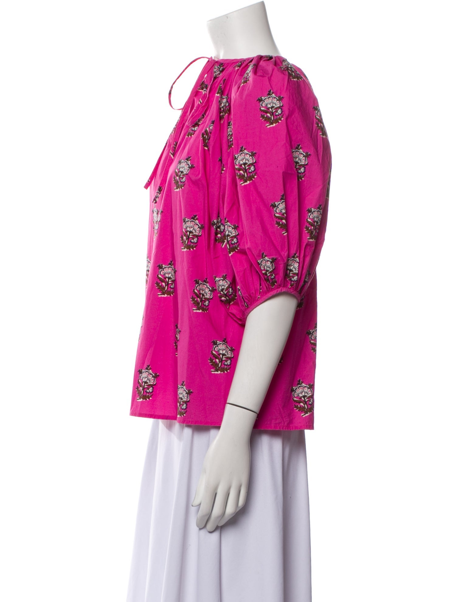 RHODE Printed Bateau Neckline Blouse